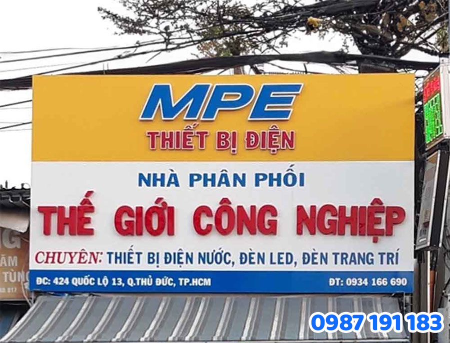 Bảng hiệu Alu chữ nổi