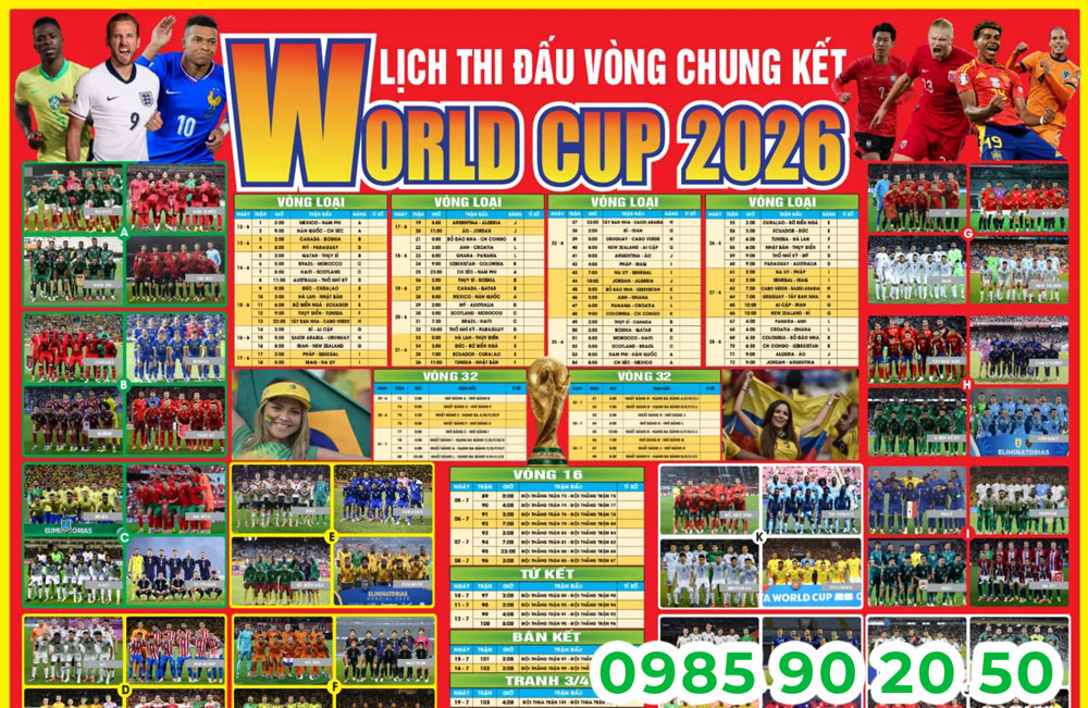 In lịch thi đấu World Cup 2026 chất liệu pp bền đẹp sáng tạo