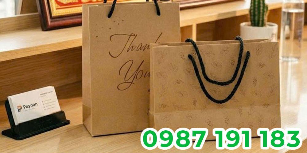 In túi giấy sẽ như lời cảm ơn đến khách đã ủng hộ mua hàng ở shop