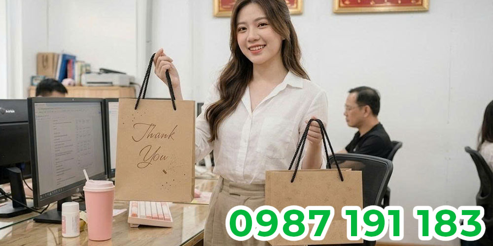 Mẫu in túi giấy Kraft theo yêu cầu cửa hàng 04
