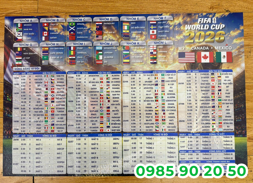 Mẫu lịch thi đấu World Cup 2026 01