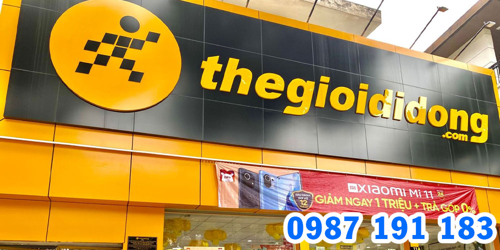 Nhận thi công bảng hiệu chuỗi cửa hàng Thế Giới Di Động HCM