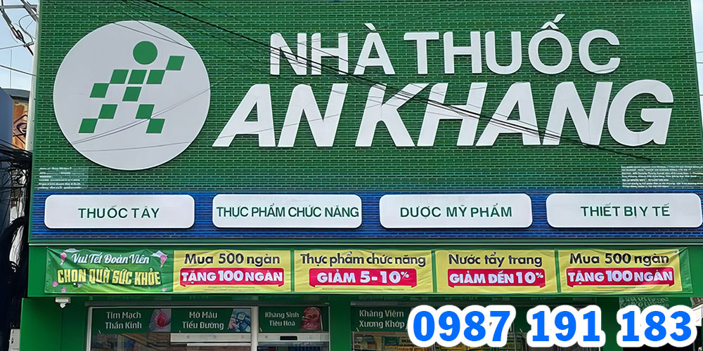 Mẫu bảng hiệu chuỗi nhà thuốc An Khang 01
