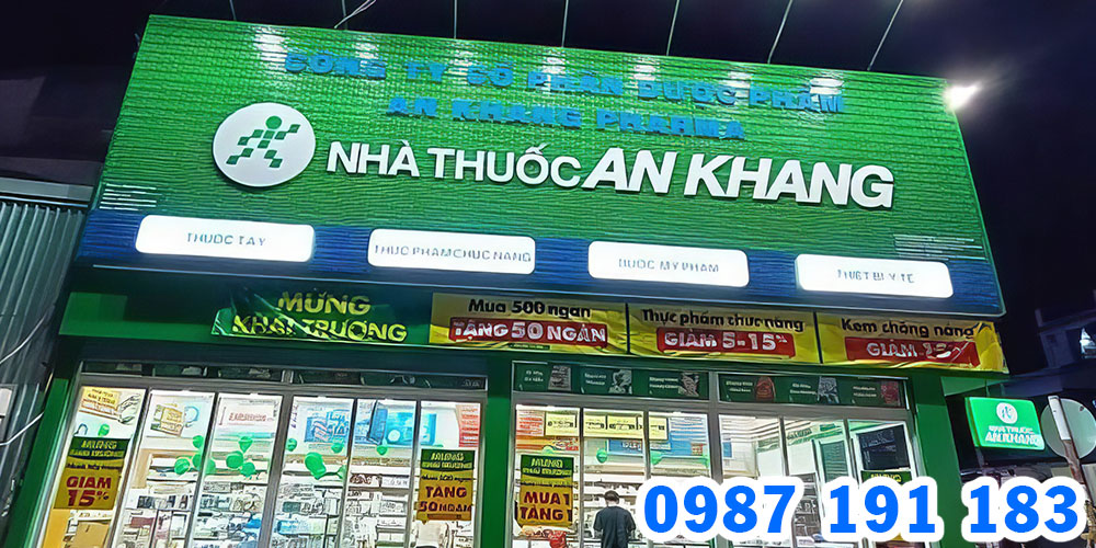 Mẫu bảng hiệu chuỗi nhà thuốc An Khang 02