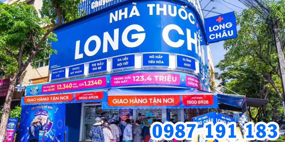 Nhận thi công bảng hiệu chuỗi nhà thuốc Long Châu tại TPHCM