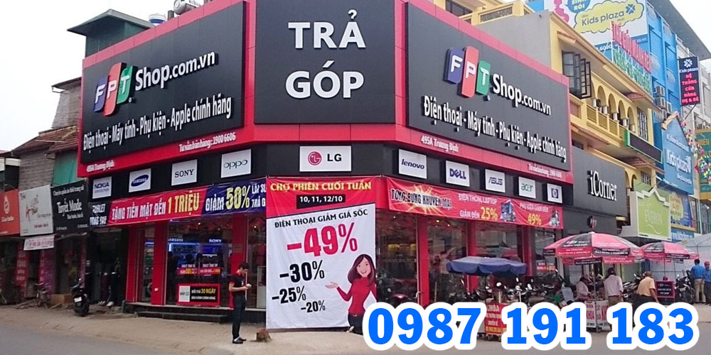 Mẫu bảng hiệu chuỗi cửa hàng FPT Shop 10
