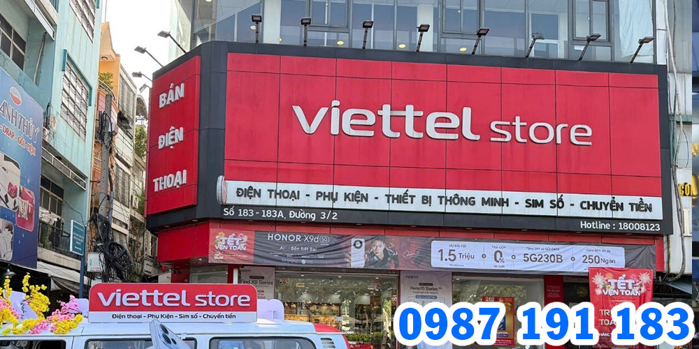 Mẫu bảng hiệu chuỗi cửa hàng Viettel Store 02