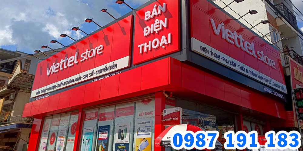 Mẫu bảng hiệu chuỗi cửa hàng Viettel Store 10