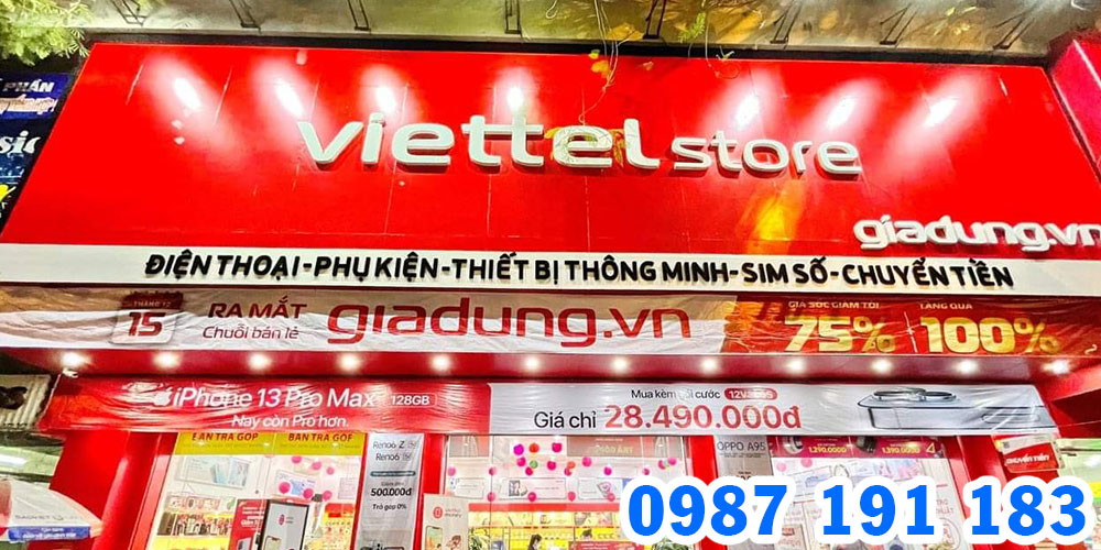 Mẫu bảng hiệu chuỗi cửa hàng Viettel Store 15