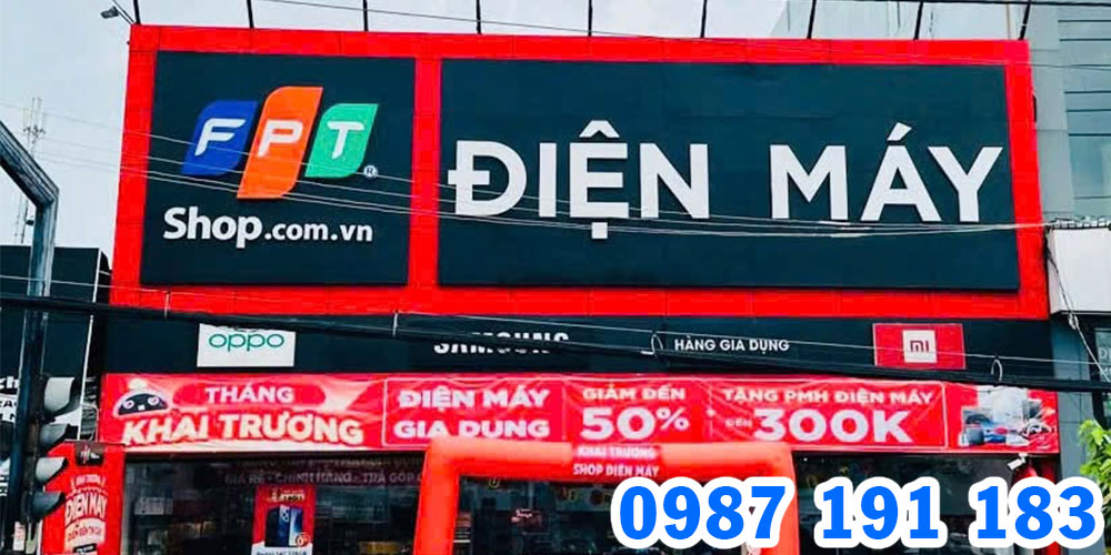 Mẫu biển hiệu mặt tiền siêu thị điện máy FPT