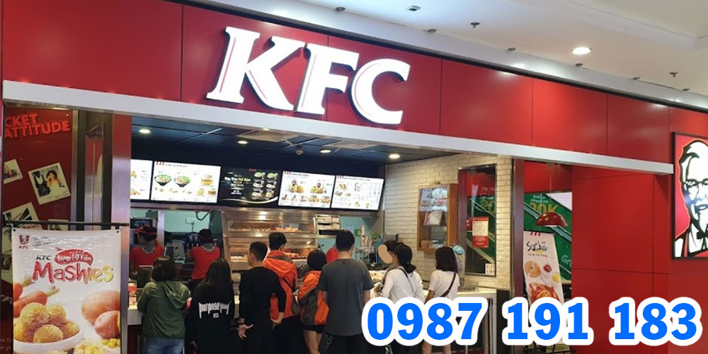Nhận thi công bảng hiệu chuỗi cửa hàng gà rán KFC đẹp TPHCM