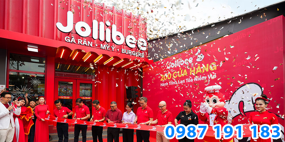 Mẫu bảng hiệu mặt tiền cửa hàng đồ ăn nhanh Jollibee