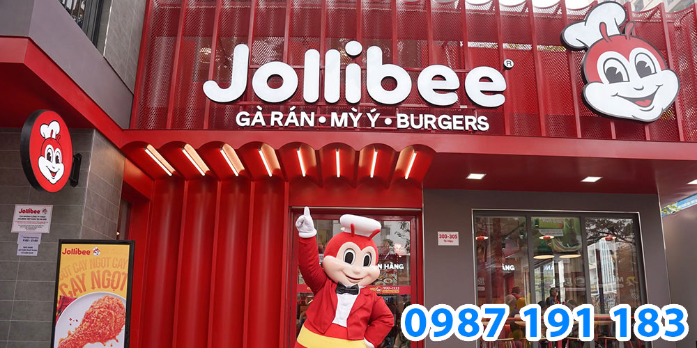 Nhận thi công bảng hiệu cửa hàng thức ăn nhanh Jollibee