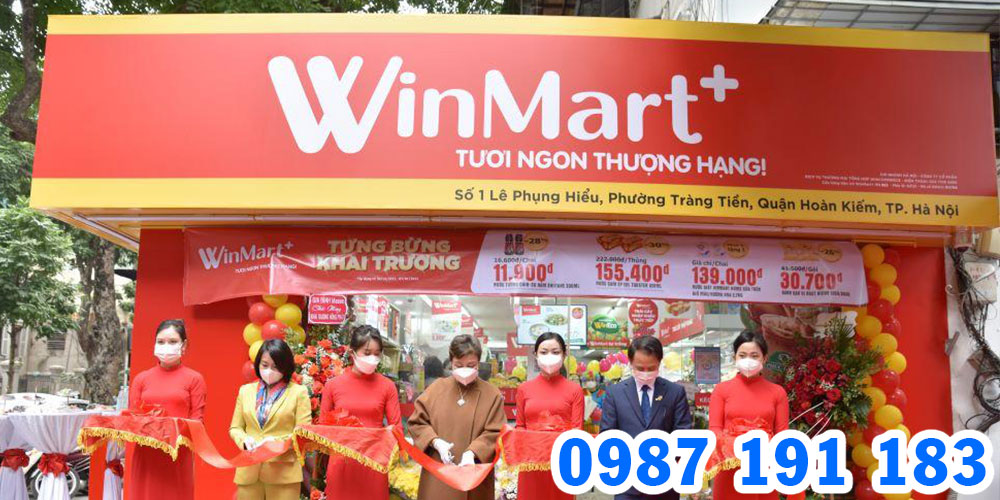 Nhận thi công bảng hiệu chuỗi siêu thị Winmart nhận diện tốt