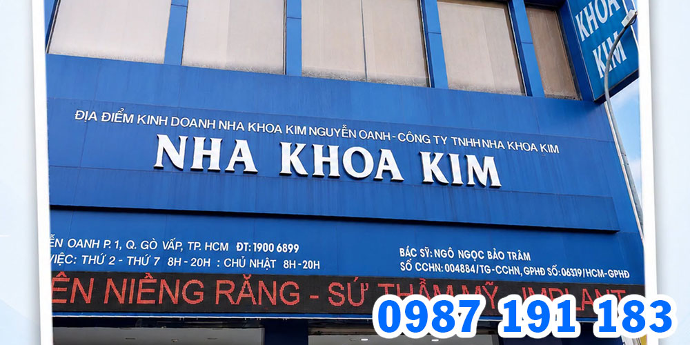 Mẫu bảng hiệu chuỗi phòng khám nha khoa Kim 01