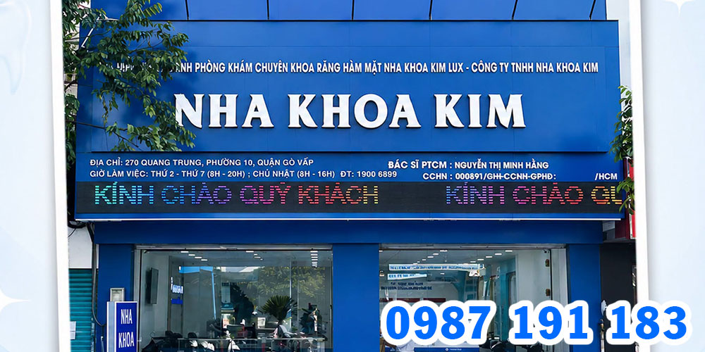 Mẫu bảng hiệu chuỗi phòng khám nha khoa Kim 02