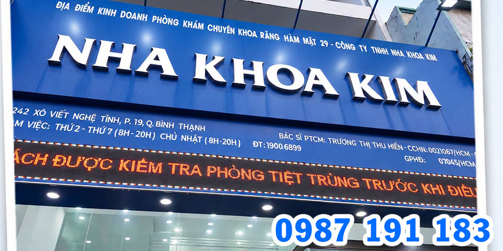 Mẫu bảng hiệu chuỗi phòng khám nha khoa Kim 04