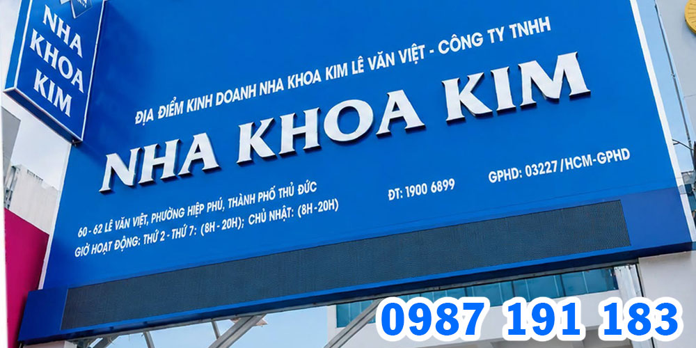Mẫu bảng hiệu chuỗi phòng khám nha khoa Kim 07