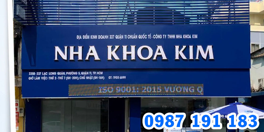 Mẫu bảng hiệu chuỗi phòng khám nha khoa Kim 09
