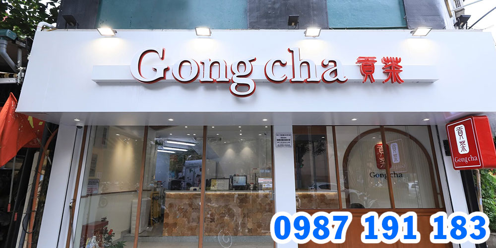 Mẫu bảng hiệu trà sữa Gong Cha 09