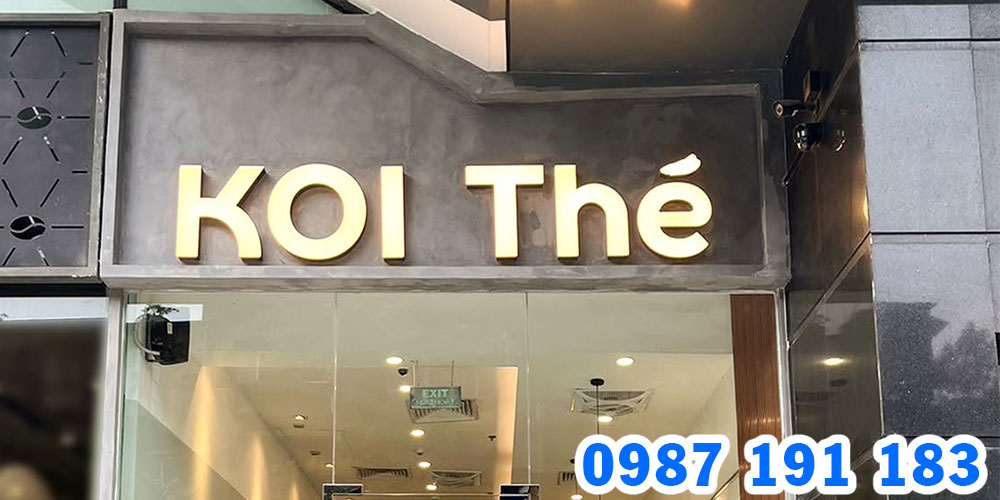 Nhận thi công bảng hiệu chuỗi cửa hàng trà sữa Koi Thé đẹp