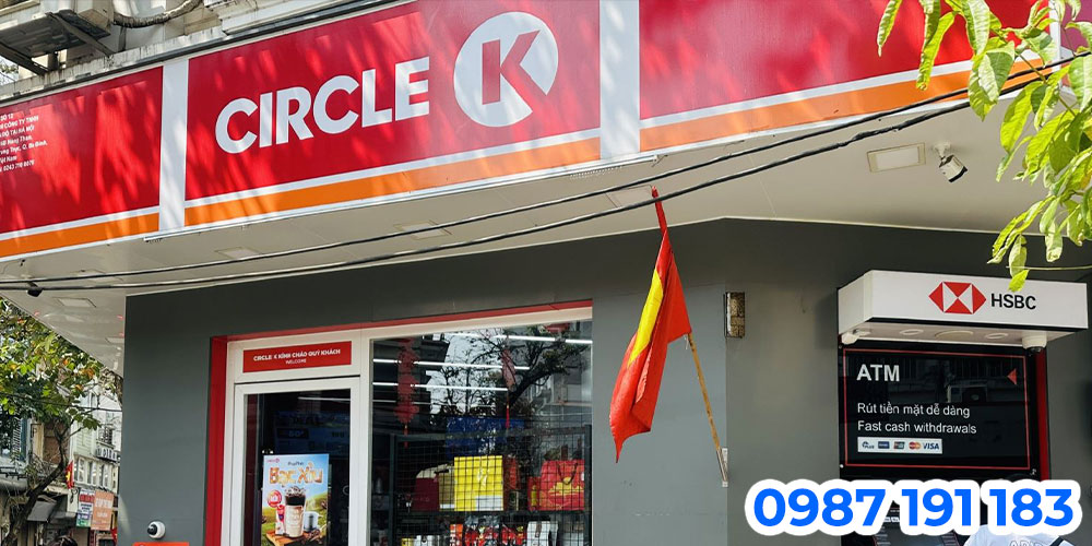 Nhận thi công bảng hiệu chuỗi cửa hàng tiện lợi Circle K