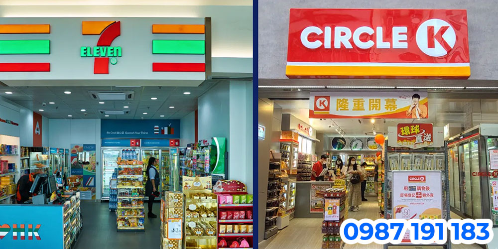 Bảng hiệu Cirle K làm bằng chất liệu alu, mica