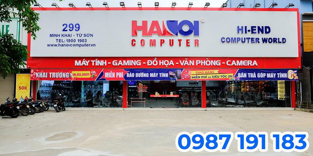 Bảng hiệu HACOM thường làm với tông màu nền chính là màu trắng hoặc đỏ
