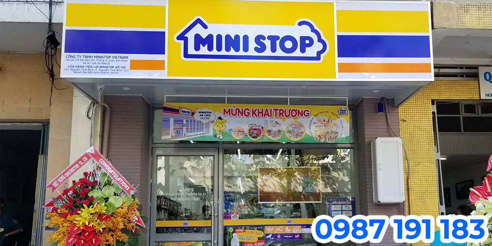 Nhận thi công bảng hiệu chuỗi cửa hàng tiện lợi Ministop