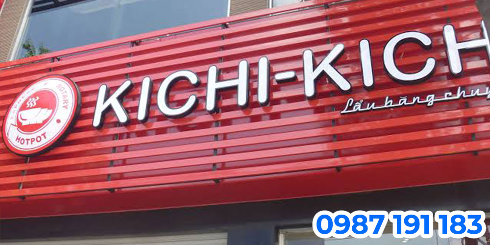 Mẫu bảng hiệu nhà hàng lẩu băng chuyền Kichi Kichi 02