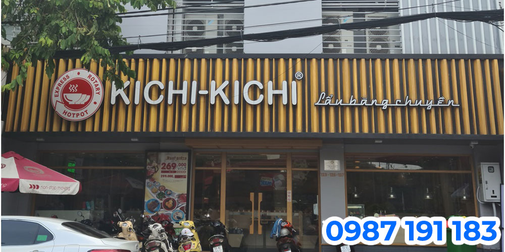 Mẫu bảng hiệu nhà hàng lẩu băng chuyền Kichi Kichi 04