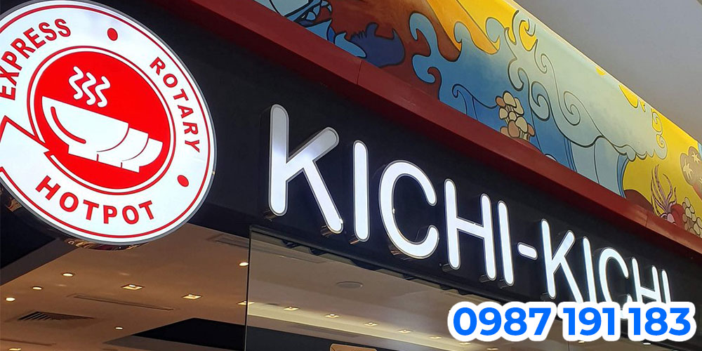 Nhận thi công bảng hiệu chuỗi nhà hàng Kichi Kichi tại TPHCM