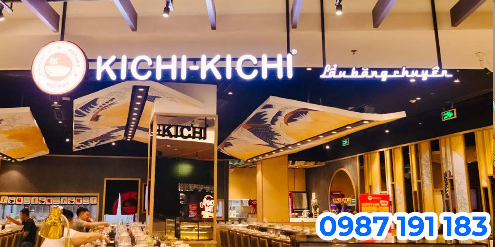 Mẫu bảng hiệu nhà hàng lẩu băng chuyền Kichi Kichi 06