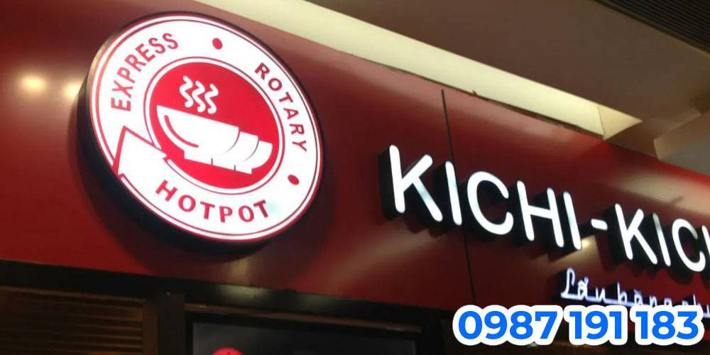 Mẫu bảng hiệu nhà hàng lẩu băng chuyền Kichi Kichi 08