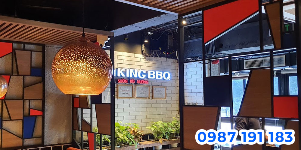 Mẫu bảng hiệu nhà hàng lẩu nướng King BBQ 01