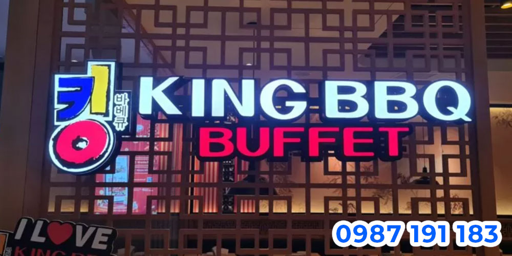Mẫu bảng hiệu nhà hàng lẩu nướng King BBQ 08