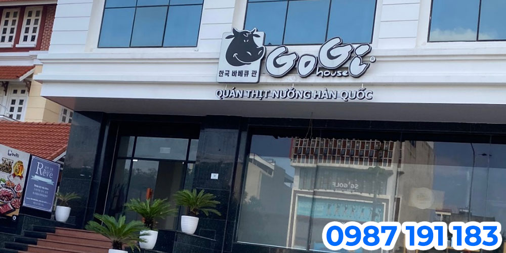 Mẫu bảng hiệu nhà hàng thịt nướng GoGi House 01