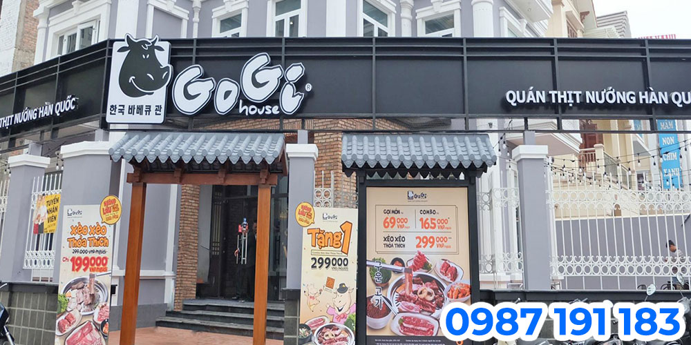 Mẫu bảng hiệu nhà hàng thịt nướng GoGi House 02