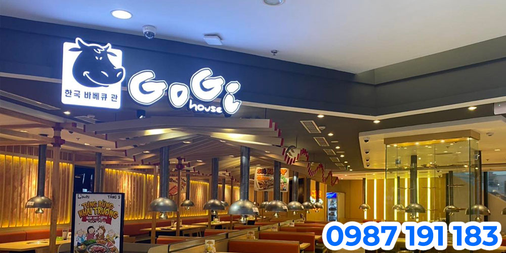 Mẫu bảng hiệu nhà hàng thịt nướng GoGi House 04