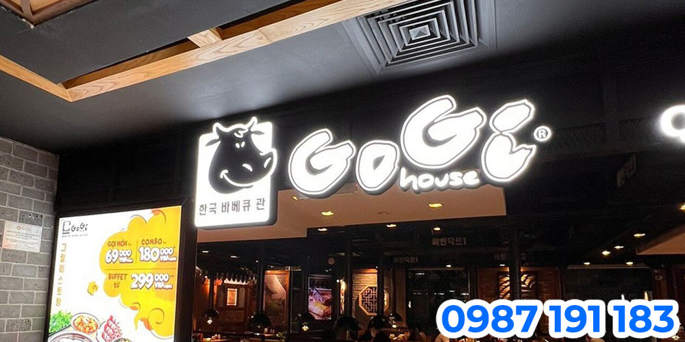 Mẫu bảng hiệu nhà hàng thịt nướng GoGi House 07