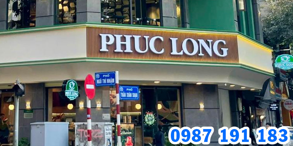 Mẫu bảng hiệu cửa hàng trà sữa Phúc Long 03