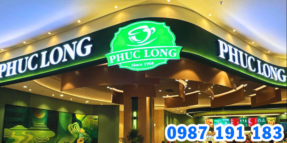 Mẫu bảng hiệu cửa hàng trà sữa Phúc Long 07