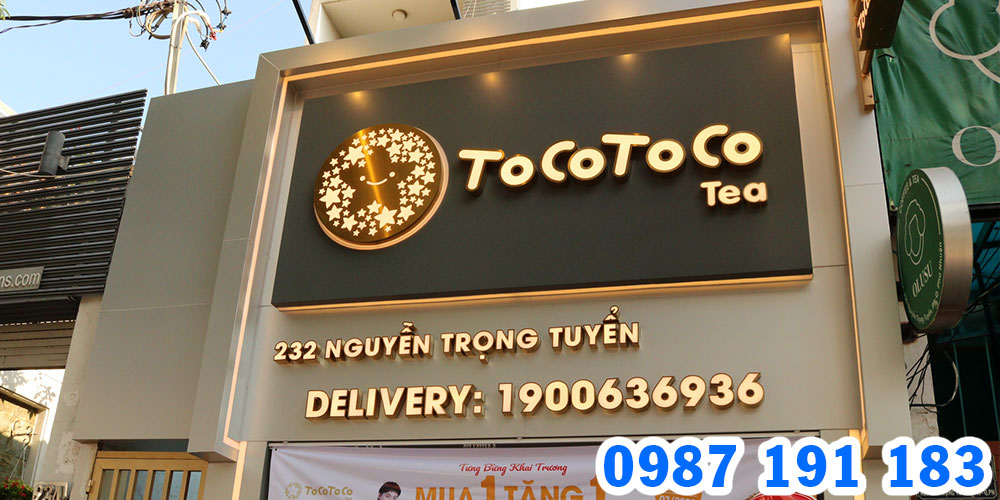 Nhận thi công bảng hiệu chuỗi trà sữa Tocotoco đẹp TPHCM
