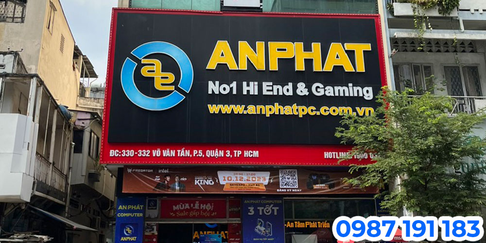 Mẫu bảng hiệu mặt tiền cửa hàng An Phát PC
