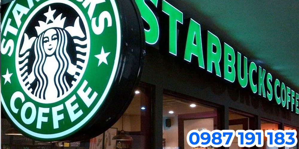 Bảng hiệu Starbucks được làm bằng các chất liệu chúng tôi đã liệt kê