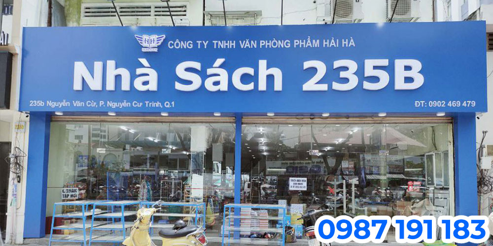 Thi công bảng hiệu văn phòng phẩm đẹp, trọn gói rẻ TPHCM