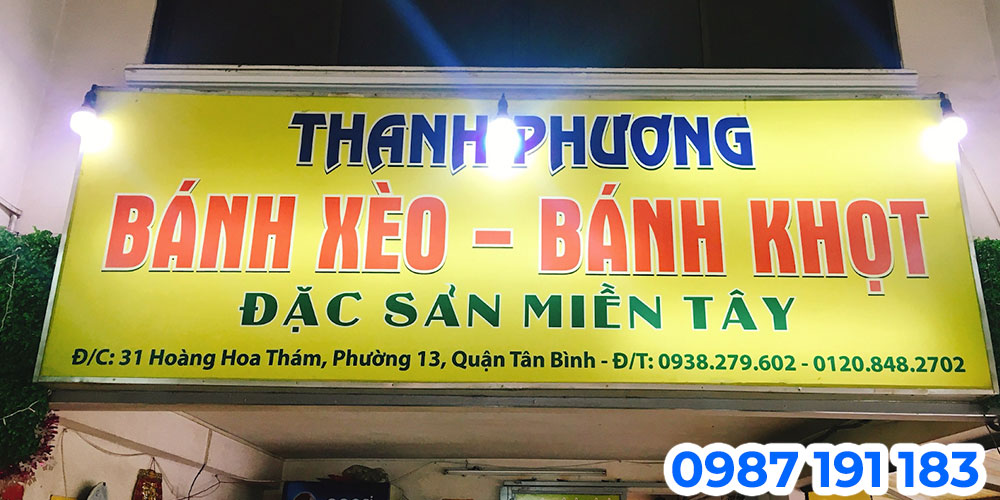 Thi công bảng hiệu quán bánh xèo đơn giản, giá tốt hút khách