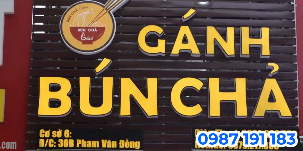 Mẫu bảng hiệu quảng cáo cho quán bún chả