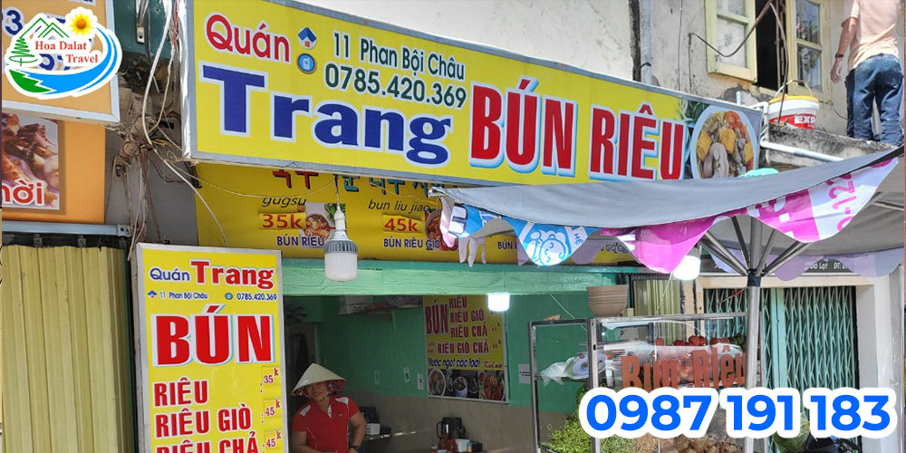 Mẫu bảng hiệu bún riêu làm bằng chất liệu bạt