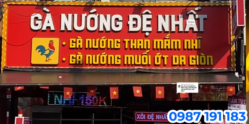 Mẫu bảng hiệu quán gà nướng sẽ thay theo định kỳ để đảm bảo thu hút khách hàng